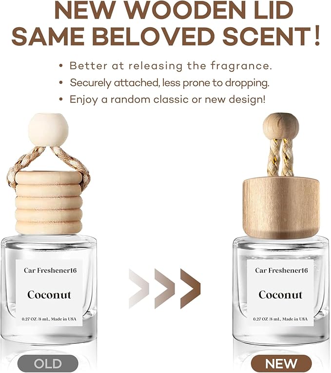 C Classy Car Air Freshener Hanging 2 Pack, Coconut Essential Oil Diffuser for Cars, Long-Lasting Fragrance, Cute Car Accessories, C ar air Fresheners for Women & Men Gift, Made in USA - Bloomnest