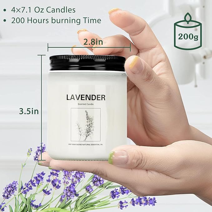 Scented Candles Sets, Candles for Home Scented,Made with Natural Soy Wax & Essential Oils, 35 Hour Burn Time,4 x 7.1 Oz Aromatherapy Candle Gifts for Christmas Birthday Women Mom Best Friends. - Bloomnest