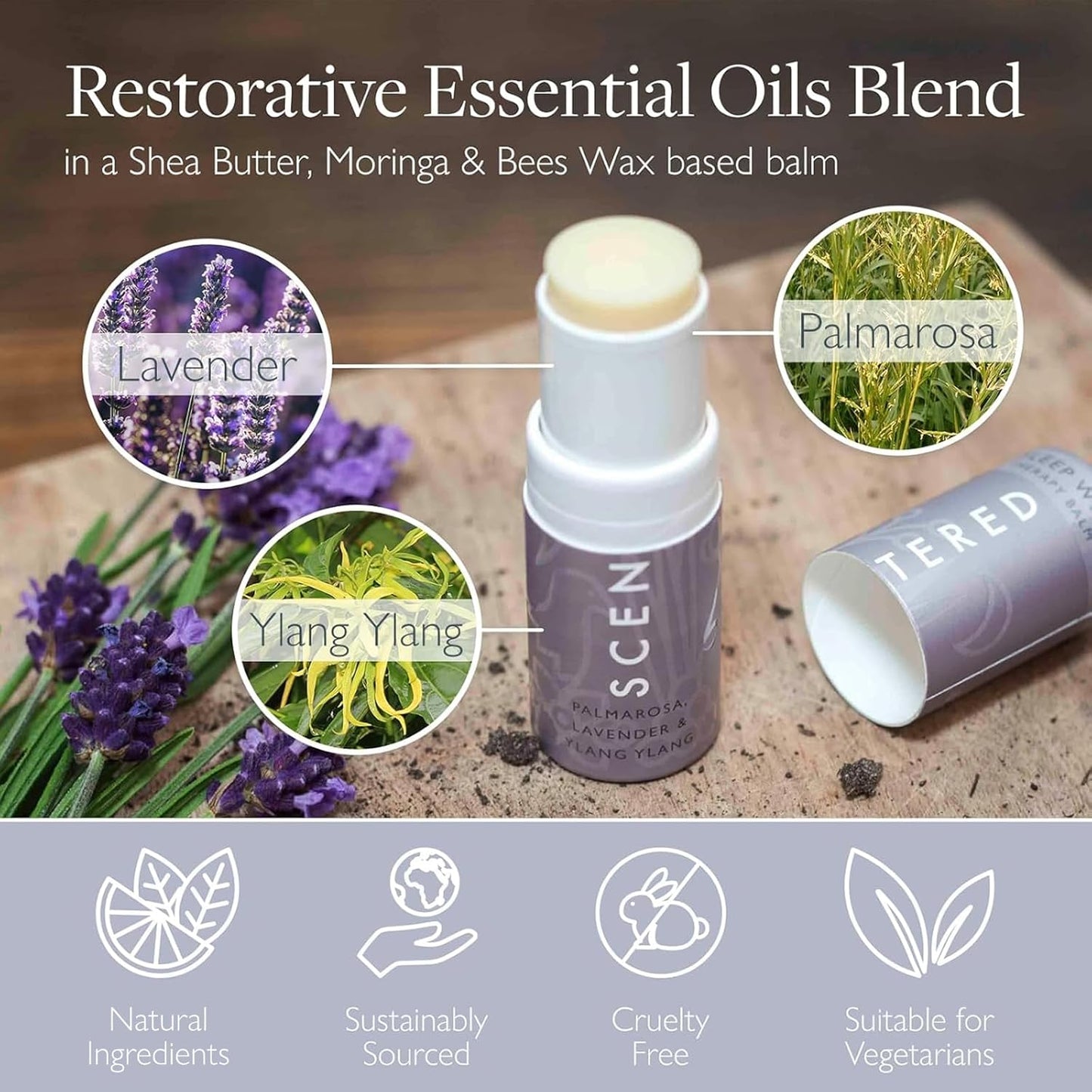 Scentered Sleep Well Balm – Aromatherapy Sleepstick with Lavender & Chamomile – Natural Sleep Aid Essential Oil Roll On – Relaxation Gifts for Women to Help Sleeping