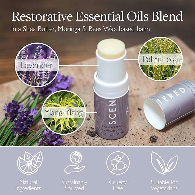 Scentered Sleep Well Balm – Aromatherapy Sleepstick with Lavender & Chamomile – Natural Sleep Aid Essential Oil Roll On – Relaxation Gifts for Women to Help Sleeping - Bloomnest