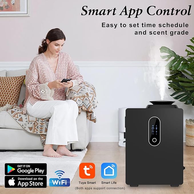 2025 Upgraded HVAC Scent Diffuser Machine 1000ML, Scent Air Machine with WiFi for Home, Hotel Diffuser Coverage 6000 Sq.Ft, Waterless Cold Air Aromatherapy Essential Oil Diffuser for Large Room - Bloomnest
