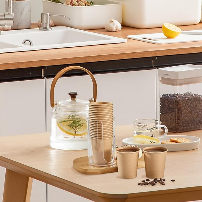 SIUQ 1200 Pack 3 oz Kraft Paper Cups, Disposable Bathroom Cups, Mini Mouthwash Cups, Hot/Cold Beverage Drinking Cup for Gargle Espresso Juice Medicine (Brown) - Bloomnest