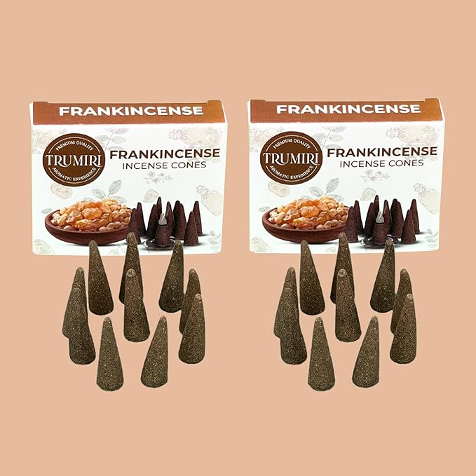 TRUMIRI Frankincense - Scented Incense Cones - Total 20 Cone Incense - Dual Pack of 10 Insence Cones - Incense Cones Scented - Cone Incense Scents - Insense Cones - Incent Cone TRUMIRI