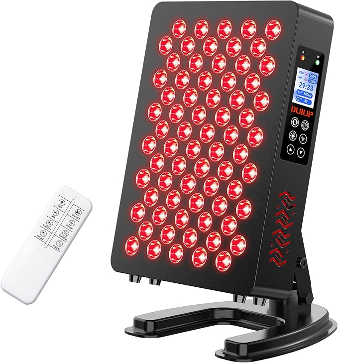 Red Light Therapy Panel, Multiple Adjustable Light Therapy for Body and Face with Timer and Remote, 70 LEDs, Touch Screen Red Near Infrared Light Panel 630-940nm for Skin Health, Energy, Recovery HOME