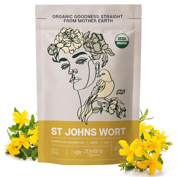Organic St Johns Wort Tea (10 oz.) – 100% Pure Dried Saint John’s Wort Herb – Te de Hierba de San Juan Organica - Bloomnest