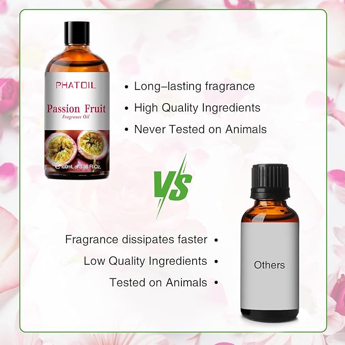 PHATOIL 3.38FL.OZ Passion Fruit Fragrance Oils for Aromatherapy, Essential Oils for Diffusers for Home, Perfect for Diffuser, Yoga, Skin Care, DIY Candle and Soap Making - 100ml - Bloomnest