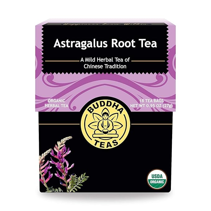 Buddha Teas Organic Astragalus Root Tea | 18 Bleach-Free Tea Bags | Made in the USA | Caffeine-Free | No GMOs - Bloomnest