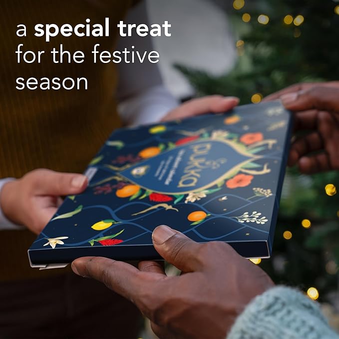 Pukka 2025 Advent Calendar Organic Tea Sampler, Selection of 24 Delightful Black & Green Tea Infusions, Christmas Gift Idea for Tea Lovers, 100% Organic - Bloomnest