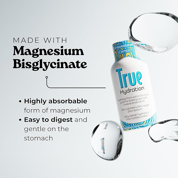 True Hydration Shots Unsweetened Lemon Flavor – 24 Pack of 1.93 fl oz Shots – Electrolytes – Amino Acids – Zero Sugar – Zero Sodium – Vegan – Gluten-Free Hydration - Bloomnest