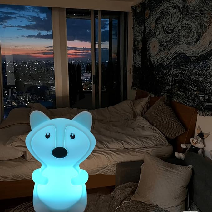 Large Size Fox Night Lights for Kids Animal Bedside Lamps, Decorative Lights, Mood Light, Soft Light, Portable Color Changing Gift for Children Girls Boys Student Teen - Large - Bloomnest