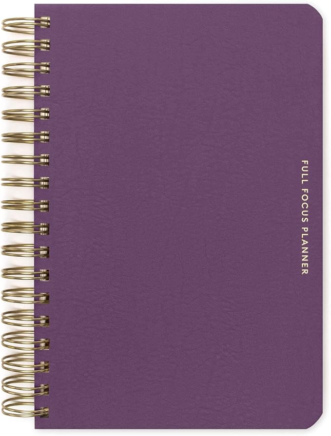 Full Focus Leather Coil Planner by Michael Hyatt - The #1 Daily Planner to Set Annual Goals, Increase Focus, Eliminate Overwhelm, and Achieve Your Biggest Goals - Hardcover (Eggplant) - Bloomnest