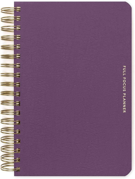 Full Focus Leather Coil Planner by Michael Hyatt - The #1 Daily Planner to Set Annual Goals, Increase Focus, Eliminate Overwhelm, and Achieve Your Biggest Goals - Hardcover (Eggplant) - Bloomnest