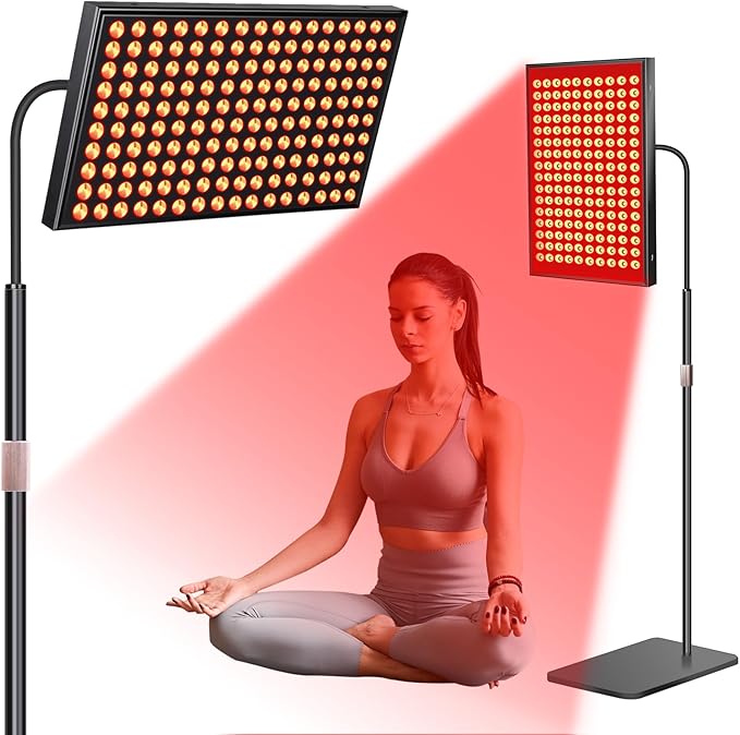 SAVlLER® Red Light Therapy for Face and Body, Red Infrared Light Therapy Lamp Panel with Stand, LED660nm Deed Red Light and 850nm Near Infrared Redlight Device at Home for Shoulder Back Joint SAVILER