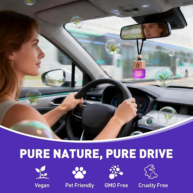 Car Air Freshener Hanging 2 Pack, Vanilla Cream Scent Car Air Fresheners Diffuser, Long Lasting Car Fragrance, Cute Car Accessories for Women - Bloomnest