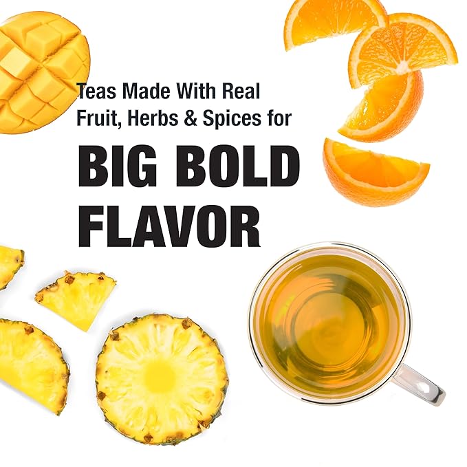 Tiesta Tea - Maui Mango Tin & Infuser Starter Set, Loose Leaf, Premium Herbal Blend, Non-Caffeinated Hot & Iced, 6oz Refillable Tin and 16oz Brewmaster Coffee Bottom Dispensing Tea Infuser