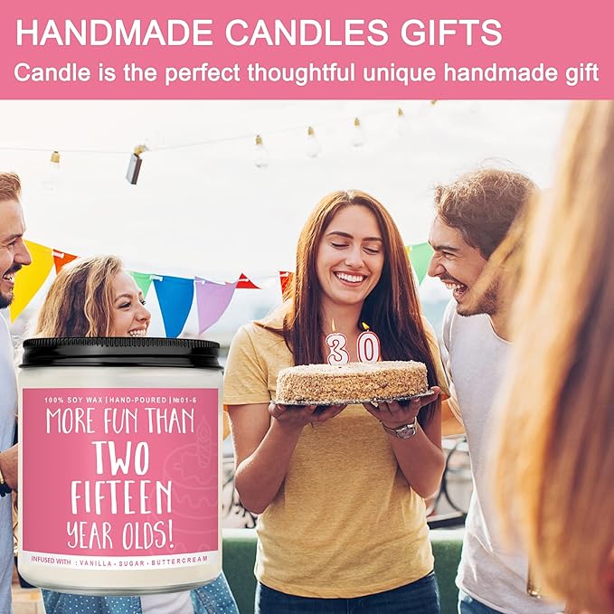 30th Birthday Gifts for Women, Perfect Birthday Present, Funny Presents for Mom, Friends, Wife, Sister, 7oz Vanilla Cream-Scented Candle - Bloomnest
