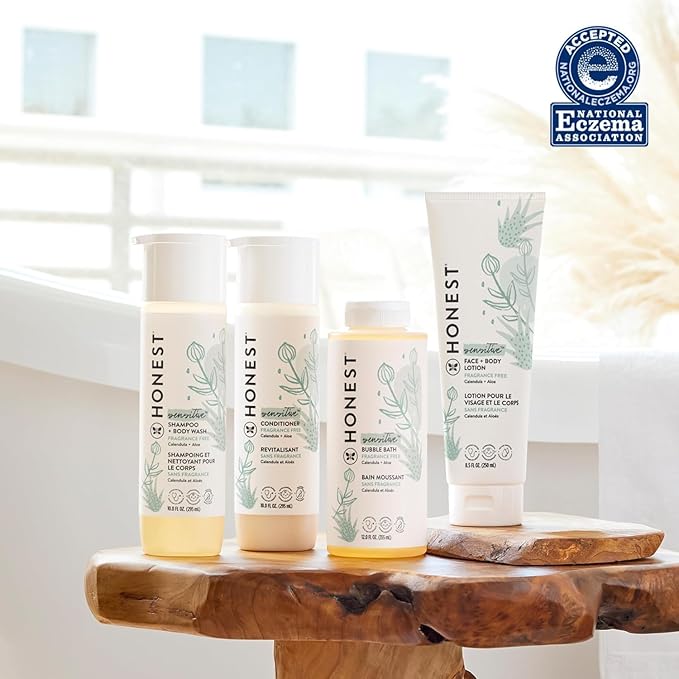 The Honest Company Foaming Bubble Bath | Gentle for Baby | Naturally Derived, Tear-free, Hypoallergenic | Fragrance Free Sensitive, 12 fl oz - Bloomnest