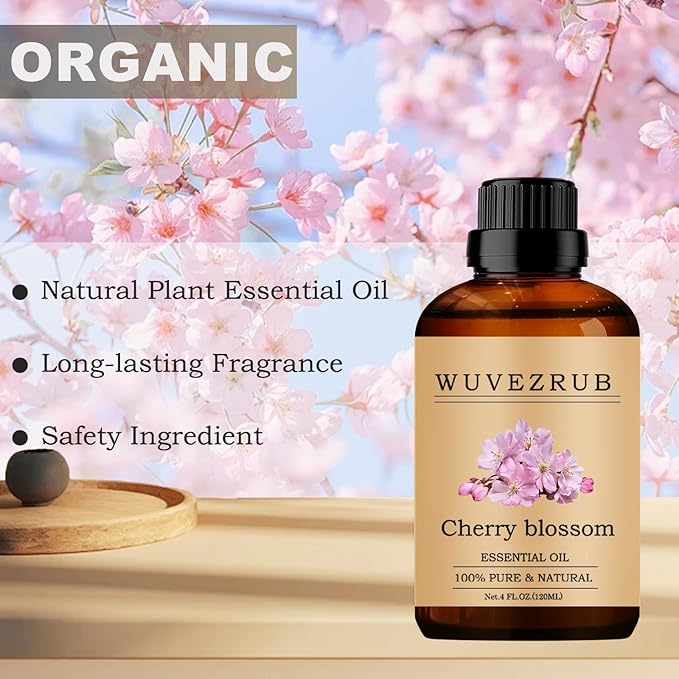 Cherry Blossom Essential Oils, 120ML Pure and Natural Essential Oil for Aromatherapy Diffuser - Cherry Blossom /4 Fl Oz - Bloomnest