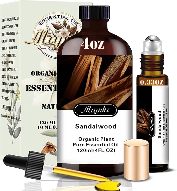Sandalwood Fragrance Oil-Sandalwood Essential Oil 4.33oz (130ml)-100% Pure Natural Scent for Diffusers, Candles, Soap Making & Aromatherapy-Relaxing Home & Gift Essential Oil for Bath, Massage - Bloomnest
