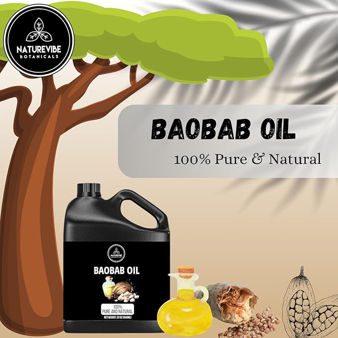 Naturevibe Botanicals Baobab Oil 32 Ounces | 100% Pure and Natural | Great for Skin Care and Hair Care - Bloomnest