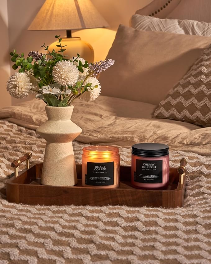 M&SENSE Coffee Candles Scented Strong, 2 Wick 11.6oz 70 Hours Burning Time Organic Natural Soy Wax Candle for Bedroom Kitchen Home Decor, Housewarming Gift for Men and Women - Bloomnest