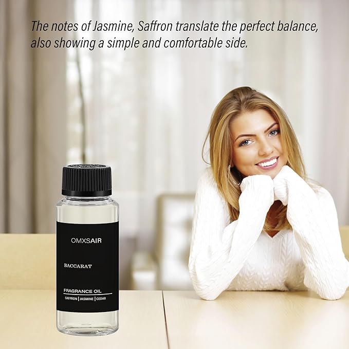 Baccarat Hotel Diffuser Oil Inspired by Baccarat 4.1 Fl Oz(120ml) - Hotel Fragrance Diffuser Oil & Home Luxury Scents - Saffron, Cedar,Ambergris Essential Oils Blend for Aromatherapy Diffuser - Bloomnest