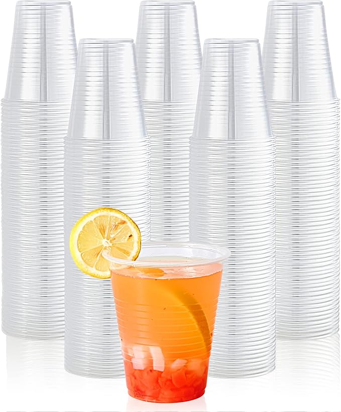 Lilymicky 300 Pack 12 oz Clear Plastic Cups, Cold Disposable Plastic Drinking Cups for Parties, Picnic, BBQ, Travel, and Events - Bloomnest