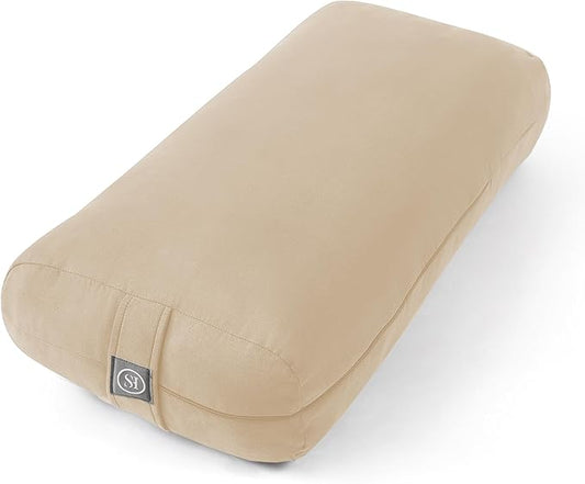 Meditation Cushion Bolster Pillow for Restorative Yoga – Supportive Cushion for Meditation, Pilates, and Relaxation – Filled with Buckwheat Hulls - Removable Cover - Bloomnest