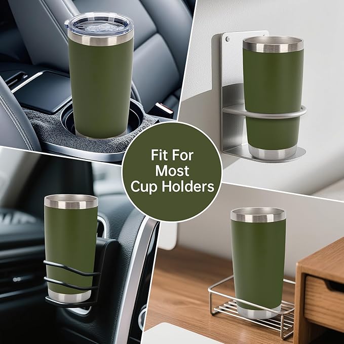IEOVIEE 32 Pack, 20oz Stainless Steel Bulk Tumblers with Lids and Straws, Double Wall Insulated Travel Mug, Durable Powder Coated Tumbler Bulk Cup for Cold and Hot Drinks(Army Green) - Bloomnest