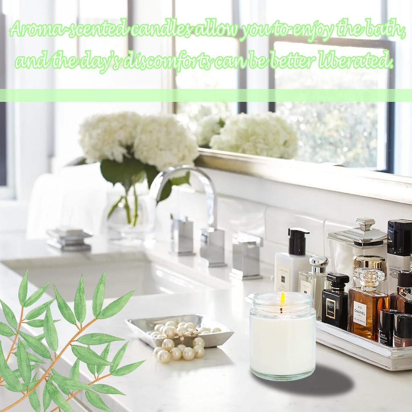 24 Pcs 4 Oz Mini Soy Candles,Eucalyptus Scented,Aromatherapy Candle,Bulk Candle Set，Great Stress Relieving Scented Candles for Girls as a Gift for Birthdays, Weddings and More!