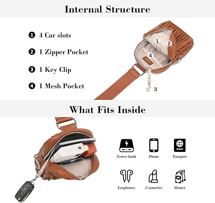 INICAT Small Sling Bag for Women Everyday & Travel Crossbody Bags Lightweight Cross Body Purses Vegan Leather - Bloomnest