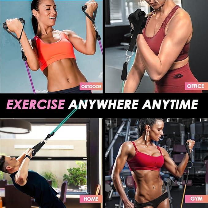 WHATAFIT Resistance Bands, Exercise Bands，Resistance Bands for Working Out with Handles for Men and Women Fitness, Strength Training Home Gym Equipment - Bloomnest
