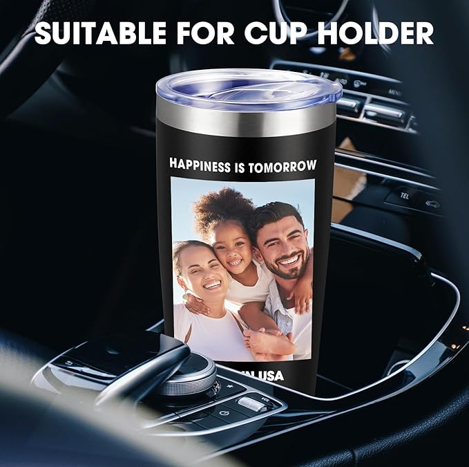 Personalized Custom Tumbler Print in USA 48 Pcs 20oz Stainless Steel Coffee Cup with Lid & Straw Double Wall Insulated Tumbler with Colorful Text Logo Photo - Bloomnest