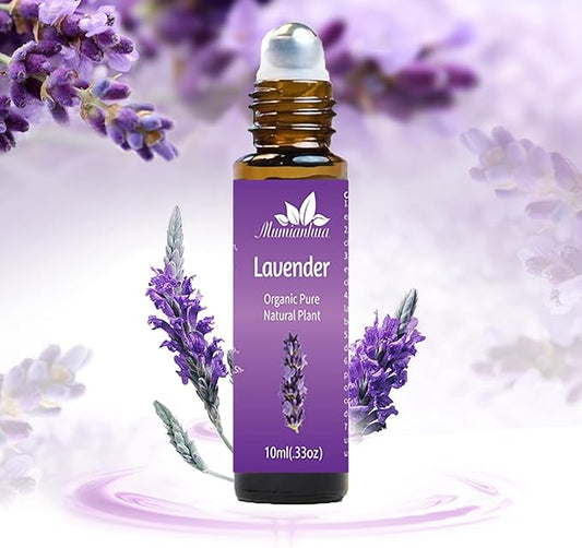 Lavender Essential Oil Roll On, Mumianhua Pre-Diluted Lavender Oil, Therapeutic Grade Aromatherapy Oil for Relaxation, Focus Pulse Points, Pillow, Skin, Massage Portable 0.33Oz Pocket Size - Bloomnest