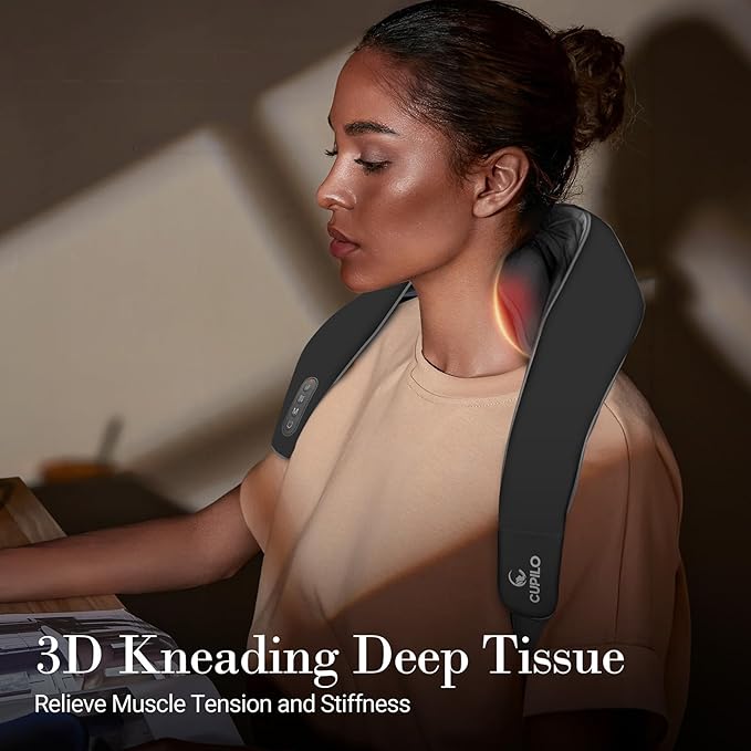 Shiatsu Neck Massager with Heat - [2025 Upgraded] FSA Eligible, Cordless Neck Massager for Pain Relief with Wireless Controller,Massage for Back Shoulder Traps,Ideal Gifts for Women,Men