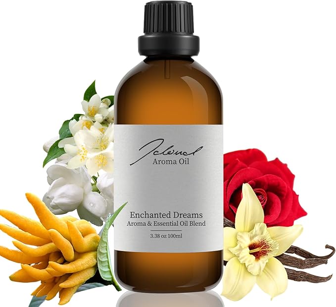 JCLOUD Enchanted Dreams Essential Oil | Hotel Scent - Pure Aromatherapy Diffuser Oil with Bergamot, Rose, Jasmine and Vanilla, Home Luxury & Hotel Scents for Diffuser - 100mL JCLOUD