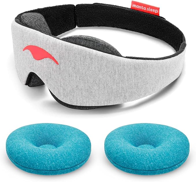 Manta Sleep Cooltherapy Bundle - Sleep Mask + Cool Eye Cups - 100% Total Blackout Mask Paired With Cooling Therapy Cups for Deep Rest, Migraines, Puffy Eyes & Sinus Relief - Bloomnest