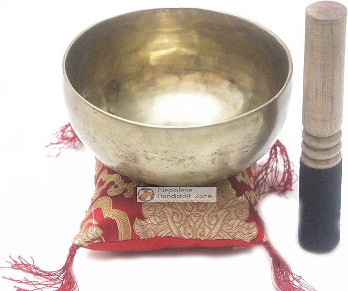 Tibetan Plain Singing Bowl - Meditation Bowl-Handmade Bowl Set by Nepalese Handicraft Zone (7") NepaleseHandicraftZone