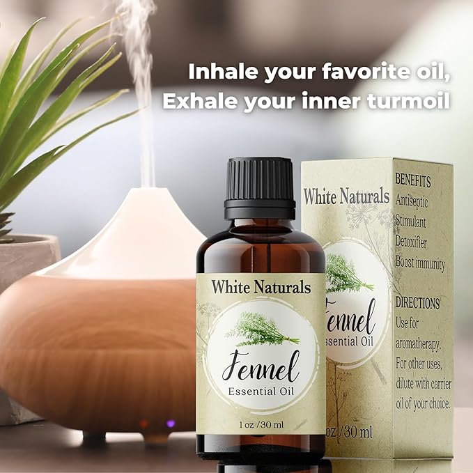 Organic Fennel Essential Oil for Digestion, Sweet Fennel Seed Oil for Congestion Relief & Uplift Mood, 100% Pure, Undiluted, Therapeutic Grade for Aromatherapy, Glowing Skin, Strengthened Hair 1oz - Bloomnest