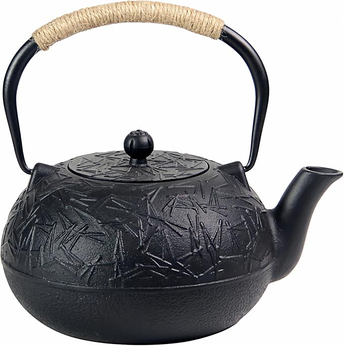 60.9oz YJX Cast Iron Teapot, Japanese Tetsubin Tea Kettle for Stovetop Safe, Cast Iron Tea Pot with Infuser for Loose Leaf, Black Kettle Teapot, Good Gift For Tea Lovers(1800ml) - Bloomnest