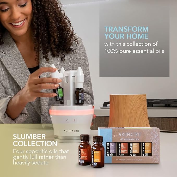 Slumber Essential Oil Kit – True Lavender, Red Cedar, Mandarin, and Petitgrain Bigarade – Organic & Wildcrafted – ISO Certified – No Synthetic Fillers – Ethically Sourced - Bloomnest