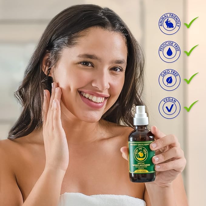 Ancient Greek Remedy - Hydrating Face Oil for Women - Anti-Aging Serum with Organic Jojoba, Rosehip, Sweet Almond, Olive, and Vitamin E - Fast Absorbing Body Oil for Dry Skin - Fragrance Free, 4 fl oz - Bloomnest