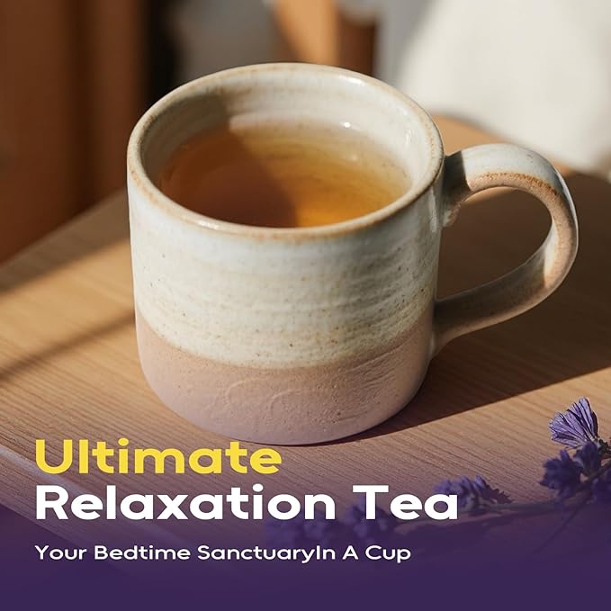 FullChea - Chamomile Lavender Tea Bags for Relaxation & Better Sleep - 60 Count - Caffeine-Free Blend Herbal Tea - Premium Chamomile & Lavender Flowers - Bloomnest