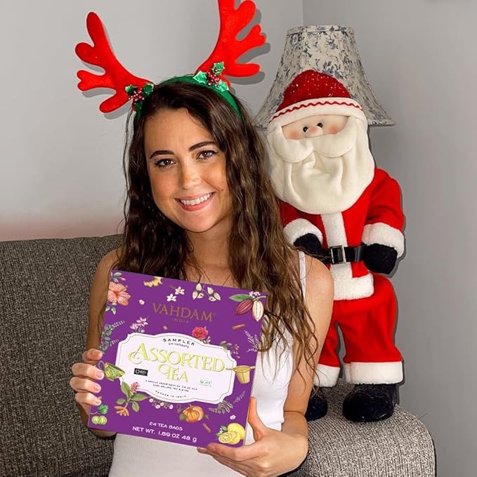 VAHDAM, Classic Tea Advent Calendar 2025 | 24 Unique Flavor in Individually Wrapped Pyramid Tea Bags in Classic Box | Assorted Tea Gift Set | Advent Calendar 2025 Gifts for Women & Men - Bloomnest