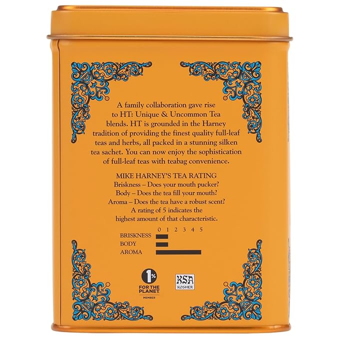 Harney and Sons Decaf Hot Cinnamon , Decaf Flavored Black 20 Sachets per Tin 1.4oz - Bloomnest