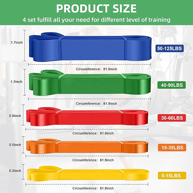 Resistance Bands,Exercise Bands,Workout Bands,Resistance Bands Set for Legs,Pull Up Bands,Stretch Bands for Exercise,Muscle Training, Physical Therapy, Shape Body, Men Women - Bloomnest