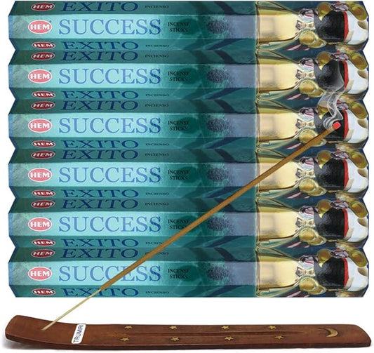 TRUMIRI Incense Stick Holder Bundle with Hem Success 20g Incense Sticks - Pack of 6 (Approx 120 Sticks)
