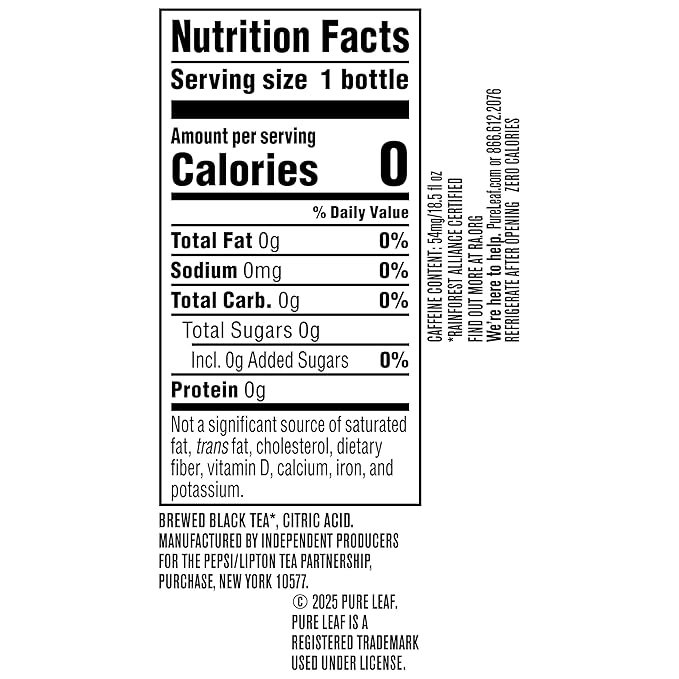 Pure Leaf Iced Tea, Unsweetened Real Brewed Tea, Zero Sugar & Zero Calories, 18.5 Fl Oz (Pack of 12) - Bloomnest
