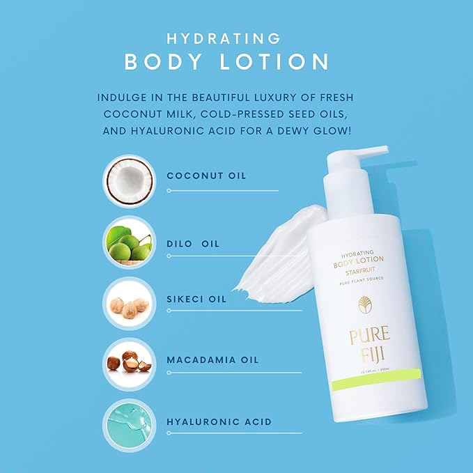 PURE FIJI Hydrating Body Lotion, Starfruit (10.14 Fl.Oz /300ml) - Bloomnest