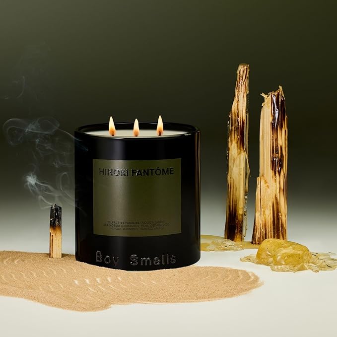 Hinoki Fantôme Scented Candles for Men and Women - 8.5 oz - Soy, Coconut Wax Candle Blend - Aromatic Candles for Home with Japanese Cypress, Jasmine and Smoked Amber - 50-Hour Burn - Cotton Wick - Bloomnest